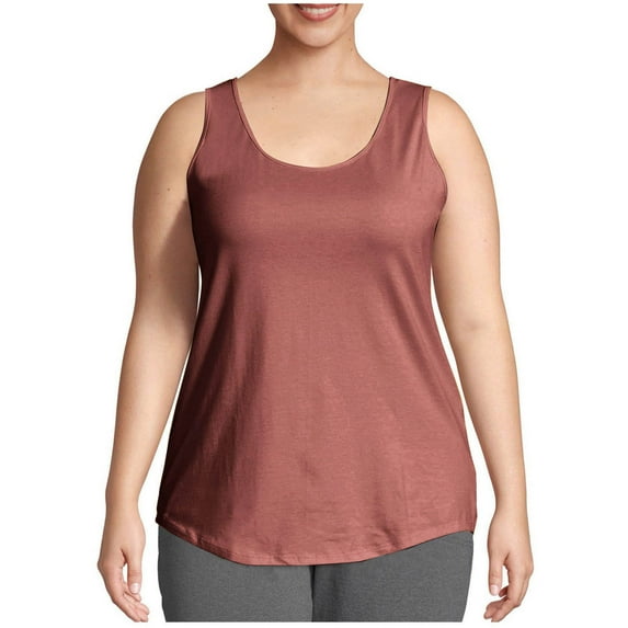 YODETEY No Boundaries Womens Rib Tank Tops, Women's Oversized Camisoles Tank under $5, Brown Red Women's Plus XL