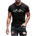thumbnail image 1 of Shirts for Men Plus Size Clearance Short Sleeved Round Neck Casual Printed Shirt Black M, 1 of 4