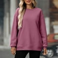 thumbnail image 1 of YODETEY Sweatshirts for Women, No Boundaries Crewneck Long Sleeve Oversized Pullover Tops, Fleece Sweatshirt Trendy Pullover Sweaters, Hot Pink,Women's Plus XXL, 1 of 9