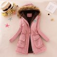 thumbnail image 1 of YODETEY Winter Womens Warm Coat Hooded Jacket Slim Winter Outwear Coats Pink M, 1 of 3