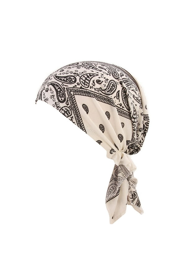 Women Ruffle Cancer Chemo Hat Beanie Scarf Turban Head Wrap Cap Wh