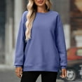 thumbnail image 1 of YODETEY Women's Long Sleeve Tops, Pullover Oversized Sweatshirts, Loose Soft Long Sleeve Pullover Tops, #1-Purple,Women's Plus XL, 1 of 9