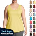 thumbnail image 1 of YODETEY Women’s Plus Size Solid Sleeveless Tank Top, Everyday Round Neck Sleeveless Top, Women's Plus, Size L-5XL, 1 of 7