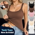 thumbnail image 1 of YODETEY Women’s Tank Tops,Womens Sleeveless Lace Trim Built-in Bra Camisole Tank Top ,Gray,Size S-XL, 1 of 10