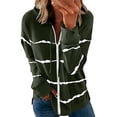 thumbnail image 1 of YODETEY Womens Hoodie Striped Full Zip Long Sleeve Lightweight Sweatshirts Jacket Coat Army Green 6(S), 1 of 3