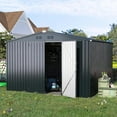 thumbnail image 1 of YODOLLA 12 x 12 ft. Outdoor Metal Storage Shed with Sliding Roof & Lockable Door in Dark Gray, 1 of 5
