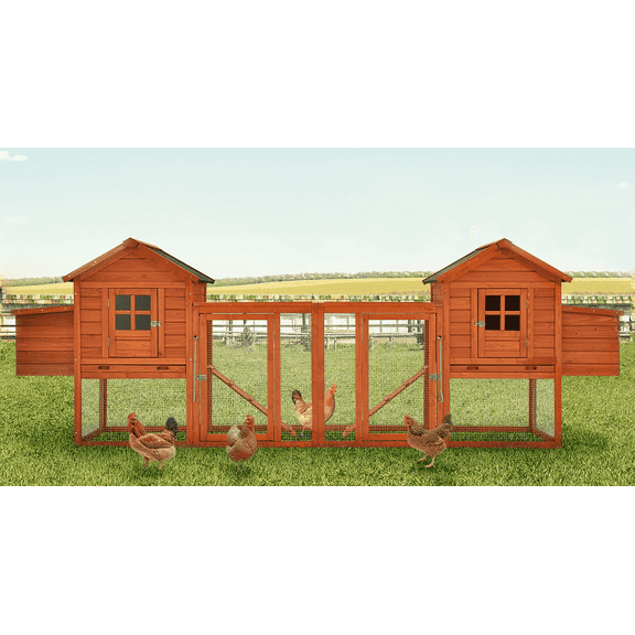 YODOLLA 123” Large Wooden Chicken Coop For 6 8 chickens Chicken Coop Clearance with Nesting Boxes
