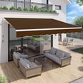 thumbnail image 1 of YODOLLA 13'×9.8' Manual Retractable Awning Sun Shade Patio Awning Cover Outdoor Patio Canopy Sunsetter Deck Awnings with Manual Crank Handle, Brown, 1 of 7