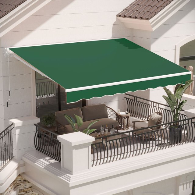 YODOLLA 13'×9.8 Manual Retractable Awning Sun Shade Patio Awning Cover