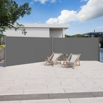 YODOLLA 236" x 63" Gray Polyester Outdoor Panel Privacy Screen