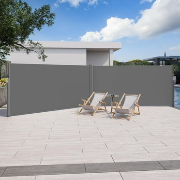 YODOLLA 236" x 63" Gray Polyester Outdoor Panel Privacy Screen