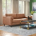 thumbnail image 1 of YODOLLA 3-Seat 84.2" Upholstered Sofa with Bolster Pillows, Brown Suede, 1 of 8
