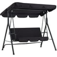 YODOLLA 3Seat Outdoor Steel Porch Swing with Canopy, Swing Glider