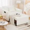thumbnail image 1 of YODOLLA 3-in-1 Futon Convertible Sleeper Sofa Bed Chair for Living Room,Pull Out Couch in White, 1 of 7
