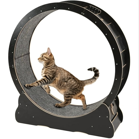 YODOLLA 45” Cat Treadmill Large XL Quiet Cat Exercise Running Wheel for Indoor Cats,Black