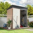 thumbnail image 1 of YODOLLA 5 x 3 ft. Outdoor Metal Steel Storage Shed with Sliding Roof & Lockable Door for Backyard, Garden, 1 of 8