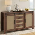 thumbnail image 1 of YODOLLA 55" Storage Cabinet with Storage, Modern TV Sideboard Buffet Accent Cabinet for Living Room in Brown, 1 of 7