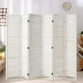 thumbnail image 1 of YODOLLA 6 Panel Wood Room Divider, 5.6 Ft Tall Folding Privacy Screen Room Divider, Freestanding Partition Wall Dividers for Office,White, 1 of 7