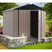 YODOLLA 6 x 6 ft. Outdoor Metal Storage Shed Sliding Roof