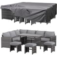 thumbnail image 1 of YODOLLA 7-Piece Patio Funiture Set w/ Weatherproof Protection Cover, Outdoor Sectional Sofa Couch with Dining Table, Patio Conversation Set in Gray Rattan& Gray Cushions, 1 of 9