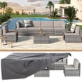 thumbnail image 1 of YODOLLA 7-Piece Patio Furniture w/ Protection Cover, Outdoor Sectional Sofa Couch w/ Coffee Table, Patio Conversation Set in Gray Wicker& Gray Cushions, 1 of 7