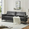 thumbnail image 1 of YODOLLA 79" Sectional Sofa Modern Loveseat Couch 3 Seater Faux Leather Living Room Furniture - Gray, 1 of 9