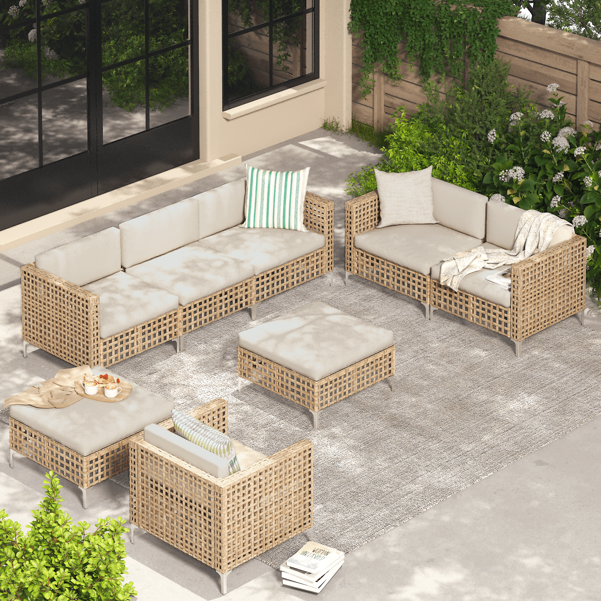 Free Shipping! YODOLLA 8-Piece Patio Furniture Set, Boho