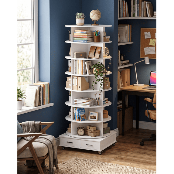 Sytorage Rack Layout YODOLLA 8 Tier Rotating Shoe Rack with 2 Drawers & 4 Casters, 360 ...