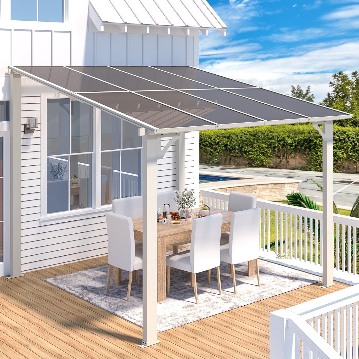 YODOLLA 8' x 10' Hardtop Gazebo Outdoor Aluminum Pergola ​For