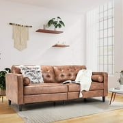 YODOLLA 84.2 Mid-Century Sofa Couch,Tufted Modern Couch-Saddle Brown