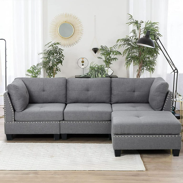 Yodolla 88 6 Gray Sectional Sofa With