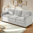 thumbnail image 1 of YODOLLA 89" Sofa Couch for Living Room 3 Seats Chenille Futon Sofa with 2 Removable Pillows, Gray, 1 of 11