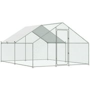 YODOLLA Chicken Coop Run Chicken Playpen 130 Sq.Ft Large Walk-in Metal Chicken Cage with Chain Link Fence
