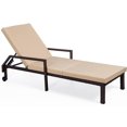 thumbnail image 1 of YODOLLA Cushioned PE Rattan Patio Lounge Chair - Brown, 1 of 5