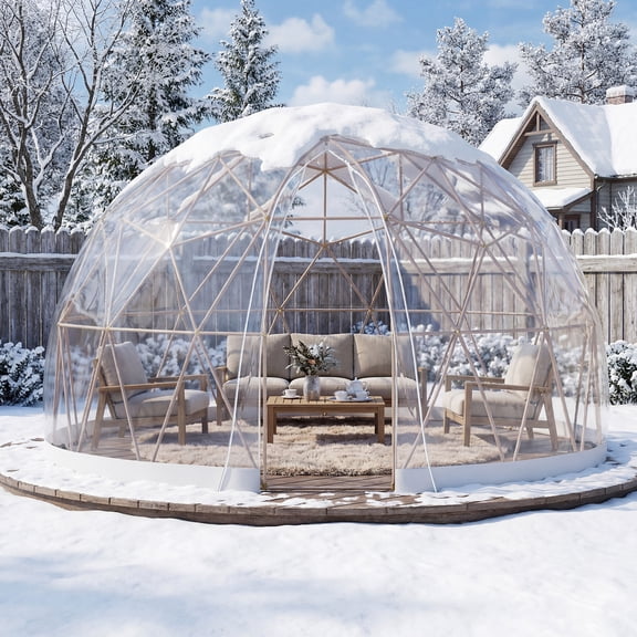 YODOLLA Garden Dome Igloo,12x12ft Outdoor Igloo Tent Dome for 4–7 People,Garden Plastic Globe House Backyard Patios Camping Party Wedding