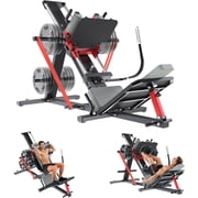 YODOLLA Hack Squat and Leg Press Machine, 2-in-1 Adjustable Lower Body Workout Equipment with Linear Bearing and Weight Storage, Heavy Duty Leg Exercise Machine for Home Gym