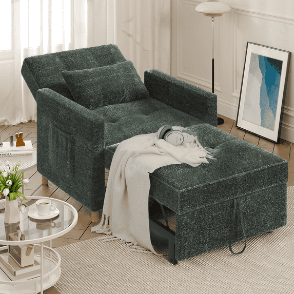 YODOLLA 31.5" 3-in-1 Sleeper Sofa Bed Chair,Pull Out Couch for Living Room,Lounge Chair Indoor in Green