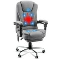 thumbnail image 1 of YODOLLA Massage High Back Desk Chair with Retractable Footrest & Heat, Gray, 1 of 8