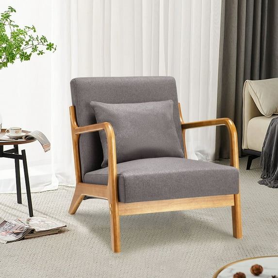YODOLLA Mid-Century Accent Chair Living Room Arm Chair, Gray
