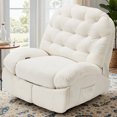 thumbnail image 1 of YODOLLA Oversized Recliner Chair, 360° Swivel Rocking Glider with Chenille Upholstery, Modern Ergonomic Rocker Chair for Adults, Cream White, 1 of 9