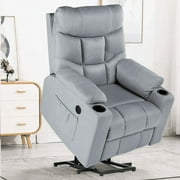 YODOLLA Power Lift Recliner Chair for Elderly with Massage and Heat, Electric Lounge Chair Lift Assist Single Sofa, Grey