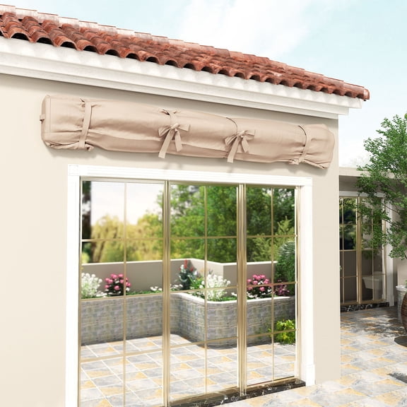 YODOLLA Protective Awning Cover, All-Weather Retractable Cover Storage Bag for 10' Wide Awnings for Patio, Waterproof Polyester Fabric in Beige