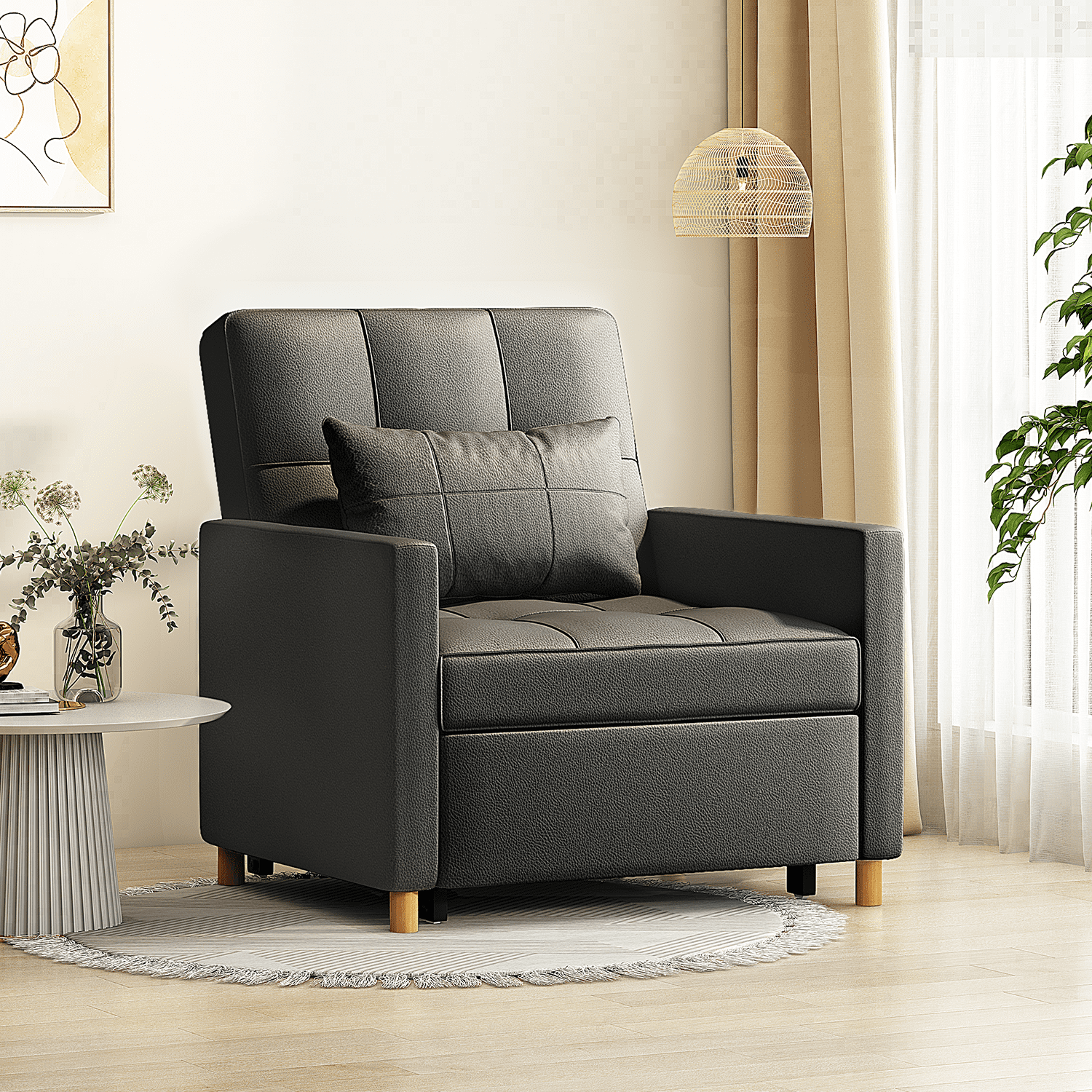 YODOLLA Sleeper Sofa Chair, 3 in 1 Sleeper Chairs for Adults, Pull Out Chair Bed Sleeper with