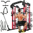 thumbnail image 1 of YODOLLA Smith Machine Power Rack Cage, 2000LB All-in-One Squat Rack with Dual Cable Crossover and LAT Pulldown, Home Gym Strength Training Equipment, 1 of 7