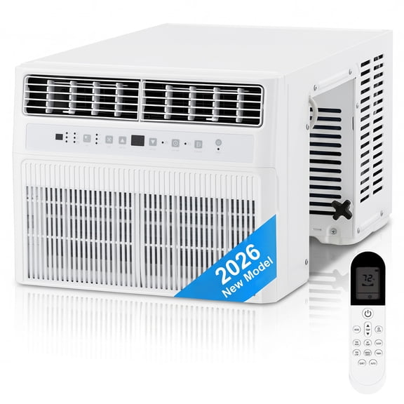 YODOLLA U-Shaped Air Conditioners Window Unit, 12000 BTU AC Unit,Upgraded Front Panel +20% Airflow, Cools up to 350 Sq. Ft., Remote Control Included, White