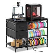 YOEEMZ 3D Printer Stand with Filament Storage Rack,4-Tier Heavy Duty 3D Printer Table with 2 Drawers & Power Outlet, Multi-Use 3D Print Desk