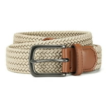 YOETEY Elastic Braided Woven Belt 1 3/8", Stretch Belts for Men, Belts Casual for Golf Pants