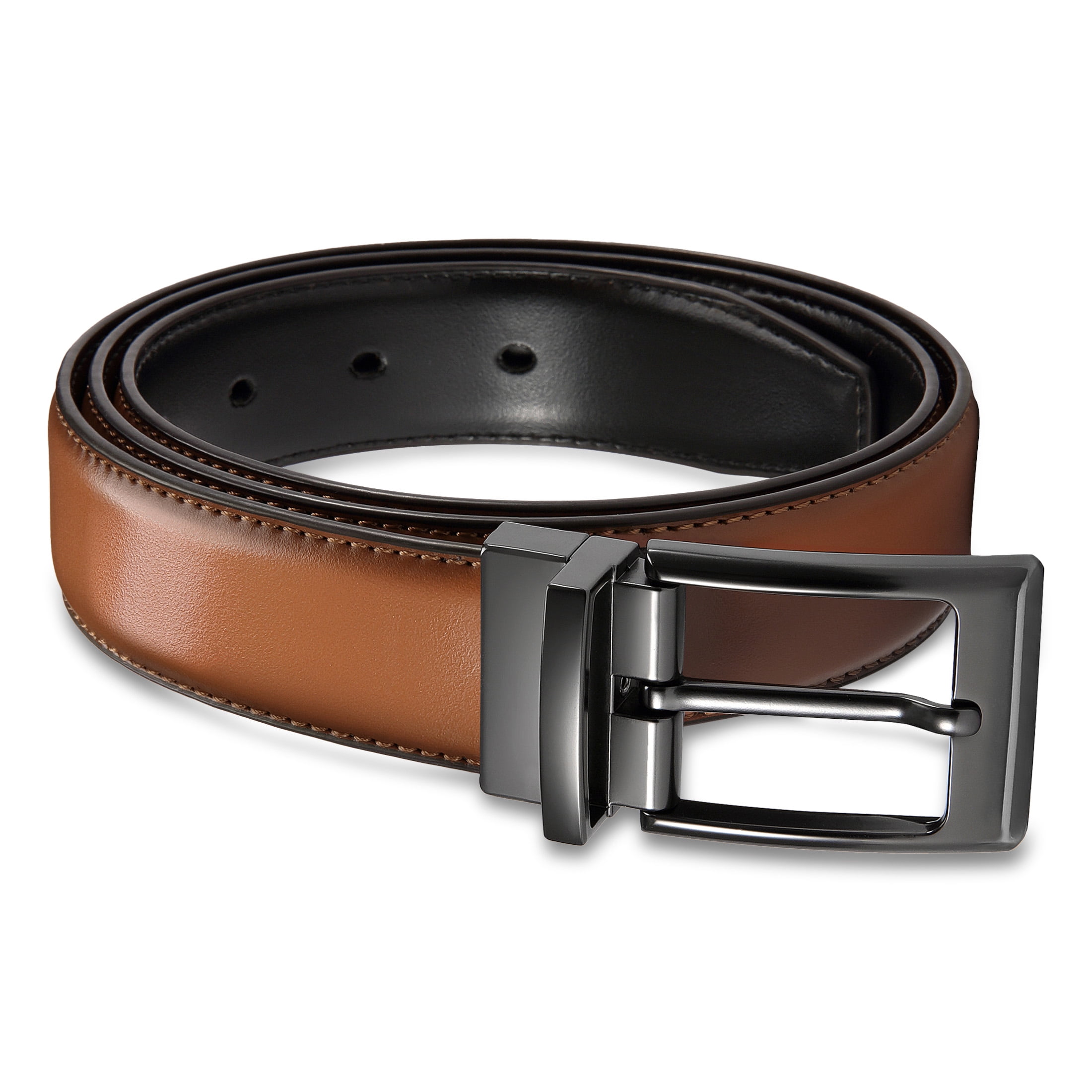 YOETEY Leather Reversible Belt for Men - Dress Casual Belt 1 1/4 ...