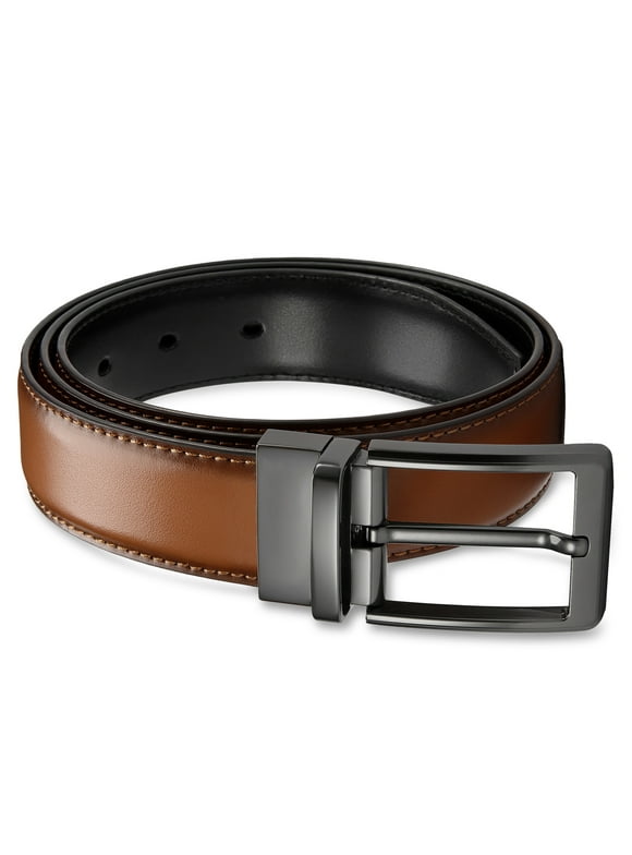 YOETEY Leather Reversible Belts for Men - Double Style Singular Elegance - for Dress Casual 1 1/4"