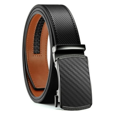 YOETEY Mens Belt Leather Belt, Ratchet Belt with Automatic Sliding Buckle for Casual, 1 3/8"(35mm)